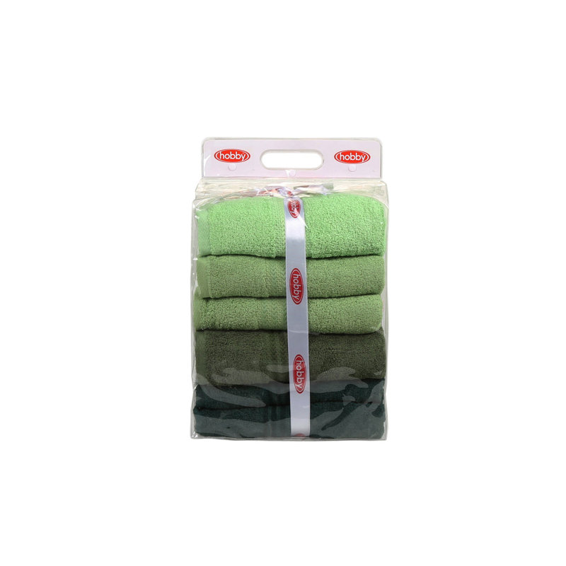 Mayur 4 Pieces Bath Towel Same-Size Bale, Light Green/Olive Green/Green