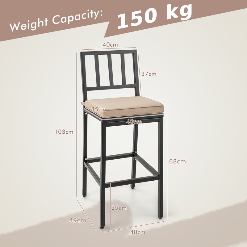 Nayman Upholstered Bar Stool with Iron Frame