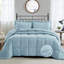 Ensemble d'édredon pré-lavé pour grand lit - Conception de courtepointe réversible chic - Surpiqûre avec 4 pattes de coin - Léger pour toutes les saisons - Édredon en duvet brun clair avec 2 taies décoratives-1185997162