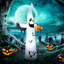 Fantôme d'Halloween gonflable 12 pi avec citrouille, affichage de jardin à DEL