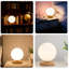 Lampe de nuit moderne à DEL 1pc, lampe de bureau USB en bois massif, lampe de chevet de chambre à coucher, salle d'étude, lumière d'ambiance créative