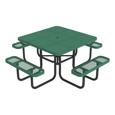 Open Air Series Heavy Duty Square Outdoor Portable Picnic Table with Solid Writable Surface