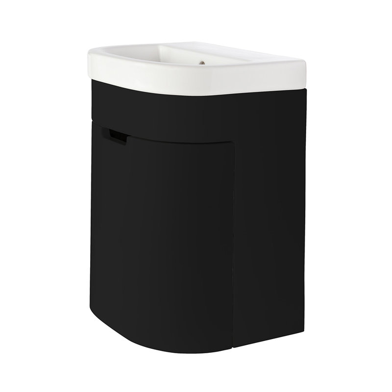 Eleganza 15.75'' W Single Vanity, Single-Hole, Matte Black