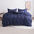3 Pieces Duvet Cover Set, Stripe Washed Microfiber Comforter Cover with Zipper Closure - NTBAY-926475108-926475112