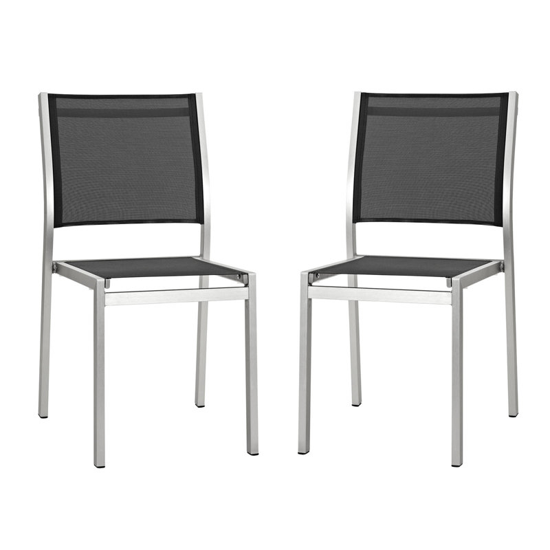 Chaise d'appoint d'extérieur en aluminium Shore, Noir