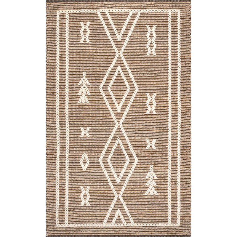 Tapis naturel tissé à la main_DGES02A, Rectangle de 5 pi x 8 pi
