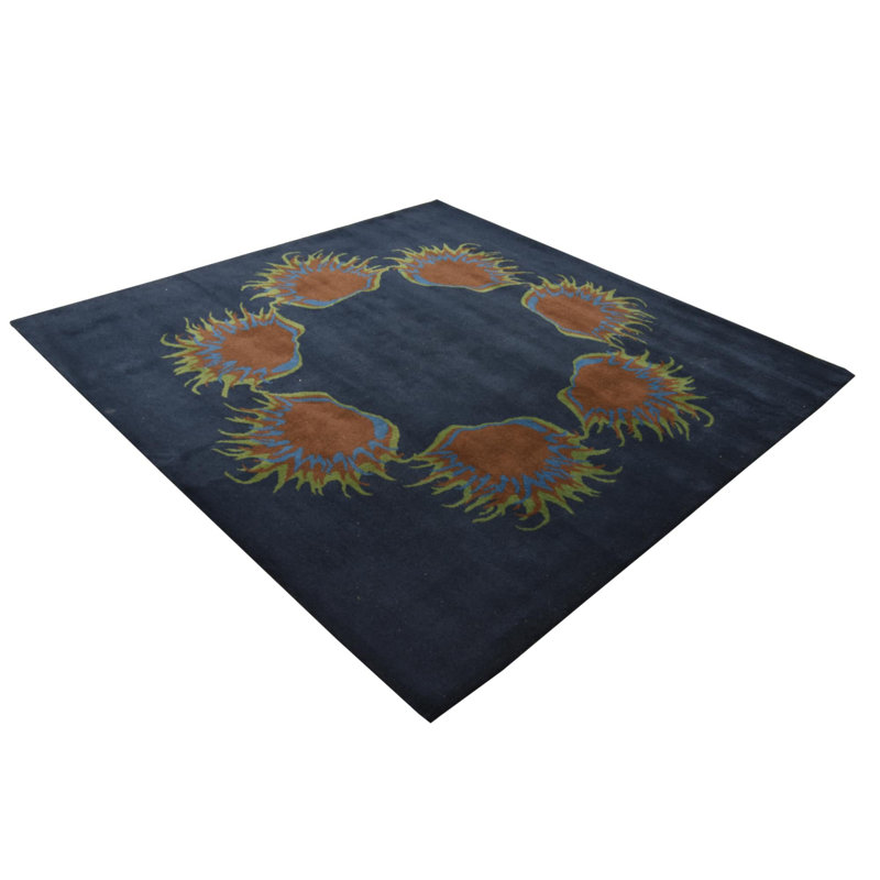 Tapis carré bleu marine Otto