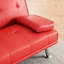 Lit rouge de 67 pouces avec un design multifonctionnel pour les espaces de vie, dossier réglable au lit, 3 réglages de confort, revêtement en cuir PU, bureau facile à installer