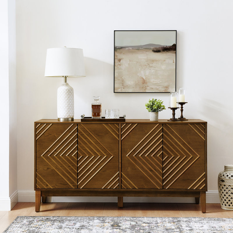 Buffet 60,5 "avec rangement, Noyer