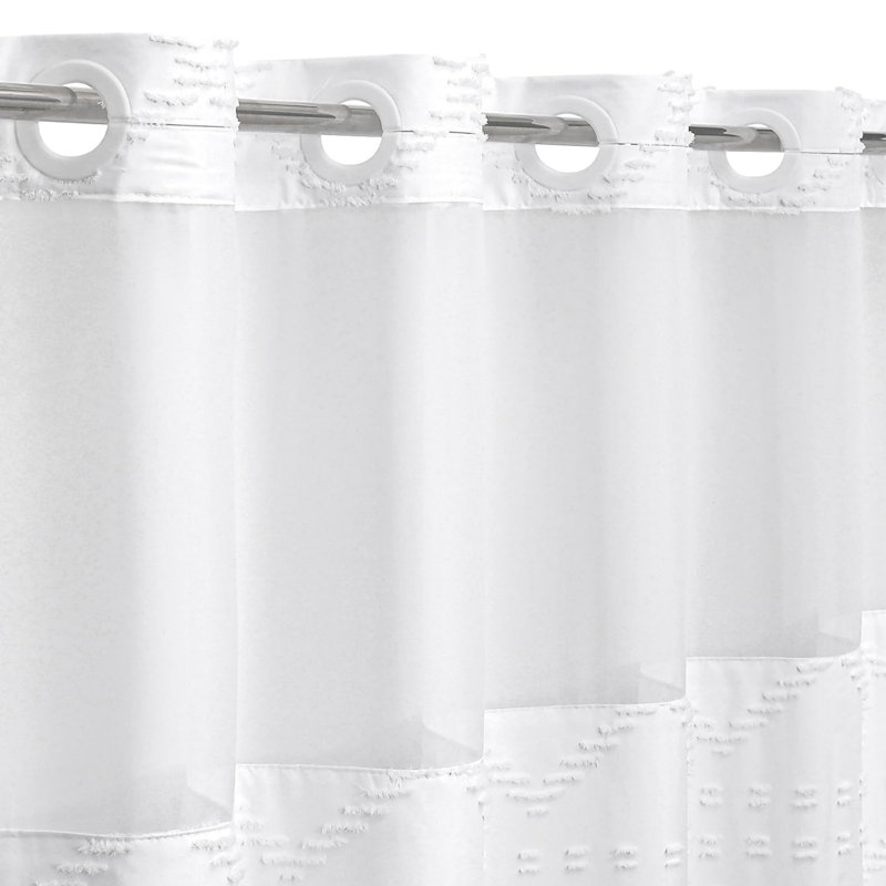 Rideau de douche Boho, Blanc