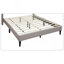 Structure de tête de lit moderne en tissu de toile de jute brun clair-129746934
