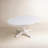 Gunes Modern Farmhouse 66" Round-To-Oval Pedestal Dining Table - White-1342852819