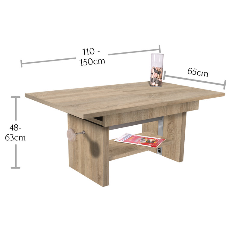 Snediker Lift Top Trestle Coffee Table with Storage