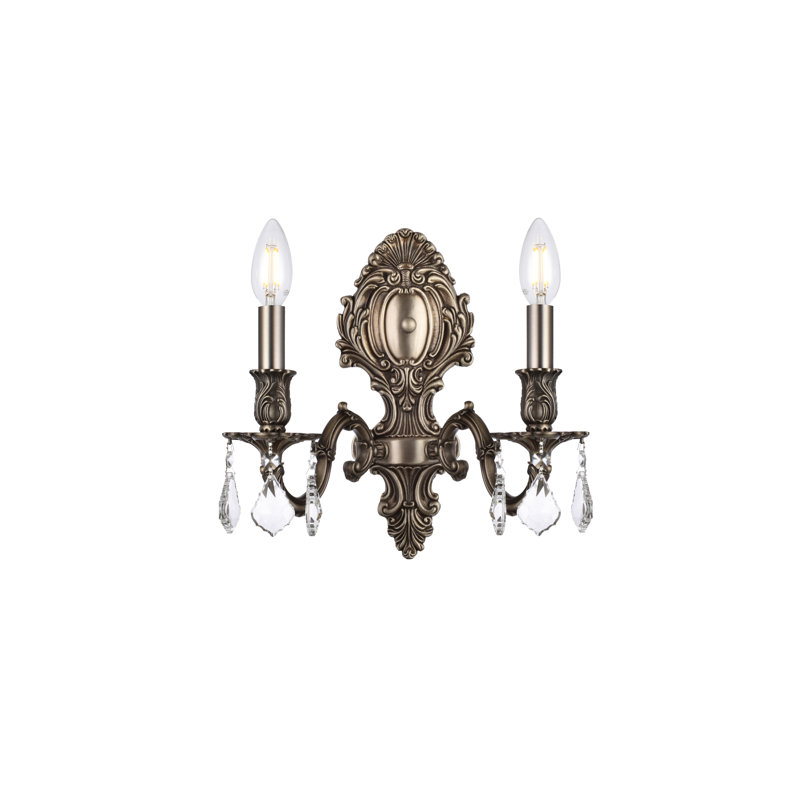 Aadyn Wall Sconce, Crystal (Clear) / Royal Cut, Pewter