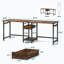 Bureau double avec tiroirs
