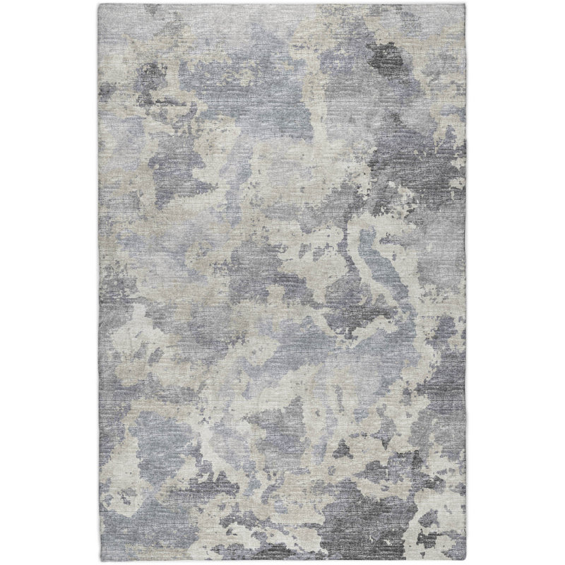Premium Machine Washable Dream Shag ADS67 Soft Abstract Rug, Gray, 3' x 5'