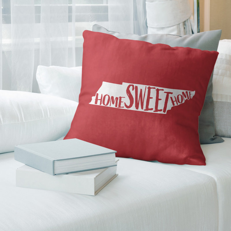Coussin de minnesota, H 26 po x l 26 po, Tennessee, Rouge
