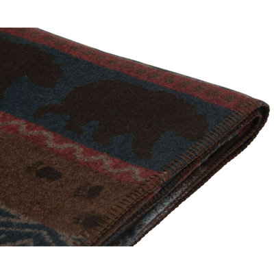 Wooded River Deer Meadow II - Throw - 60x72, Wildlife Wool Throw for Lodge Living Room and Guest Bed
