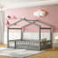 Structure de lit neutre en bois massif avec clôture pour enfants et adolescents-129385046