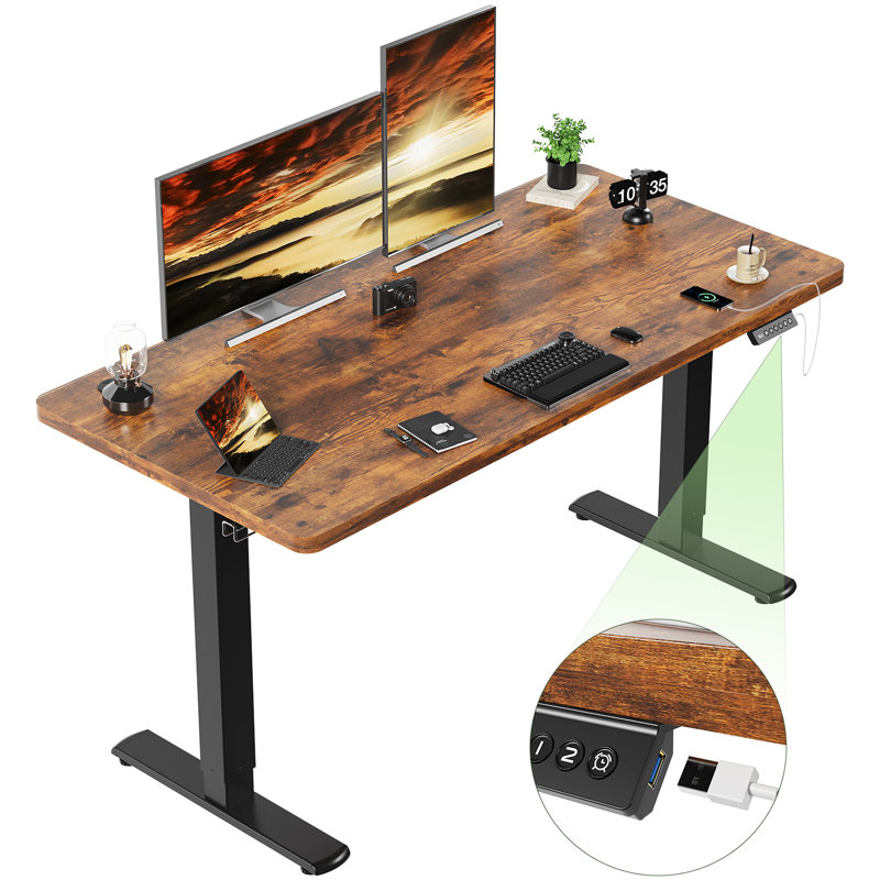 Electric Standing Desk Height Adjustable Desk Sit Stand Desk With Time Reminder Stand up Desk 2 Memory Setting Electric Desk 