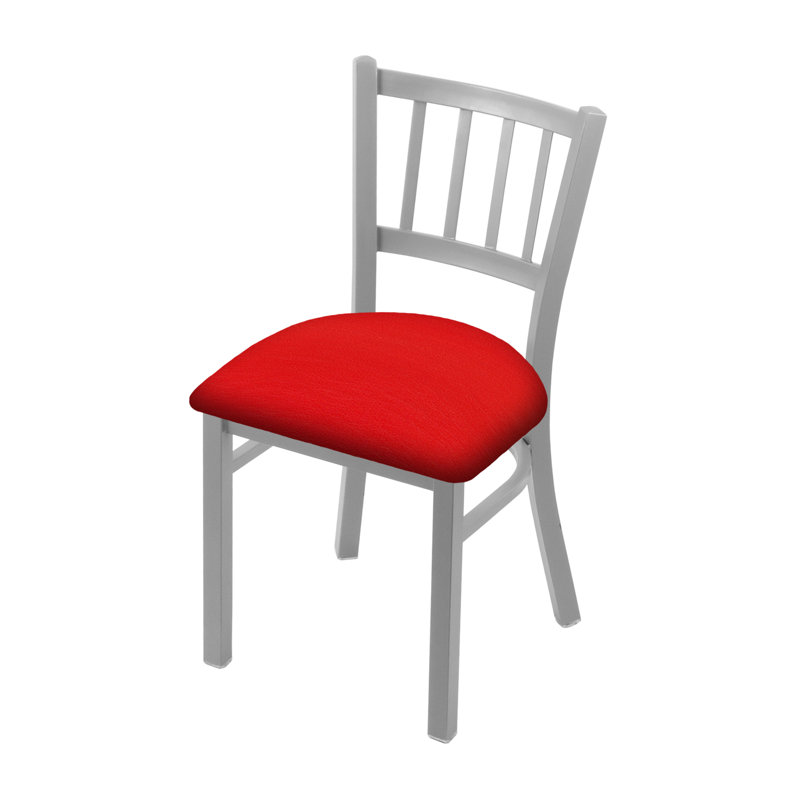 Chaise Contessa 610, Vinyle - Rouge galop, Nickel anodisé