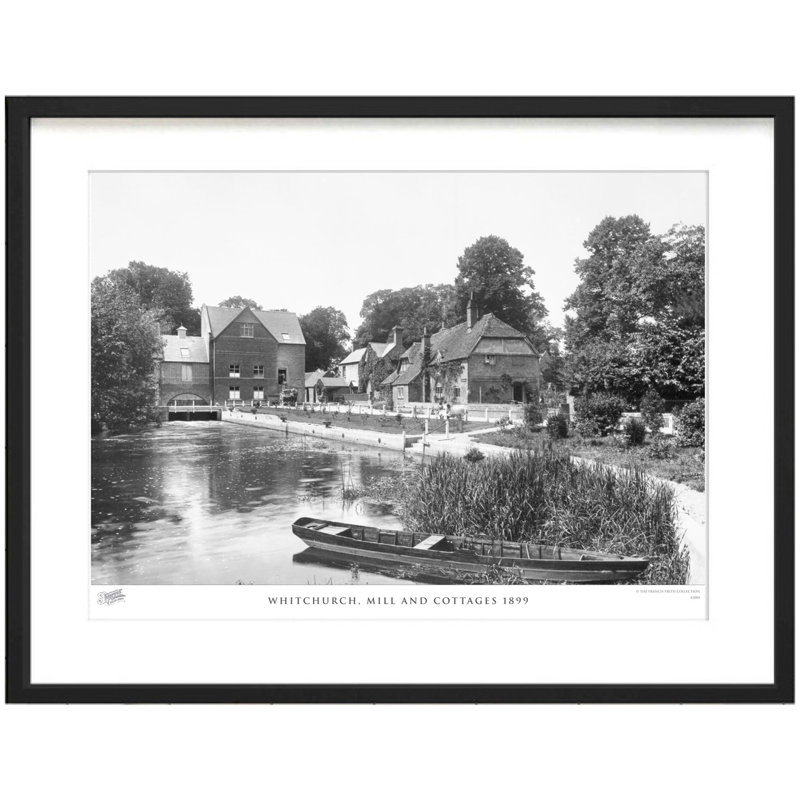 Whitchurch, Mill And Cottages 1899 by Francis Frith - Single Picture Frame Print, 45cm H x 60cm W x 2.3cm D