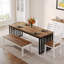 Table de salle à manger en fer 78,74 po Zaiveon (chaises non incluses)-1452973572-1444355100