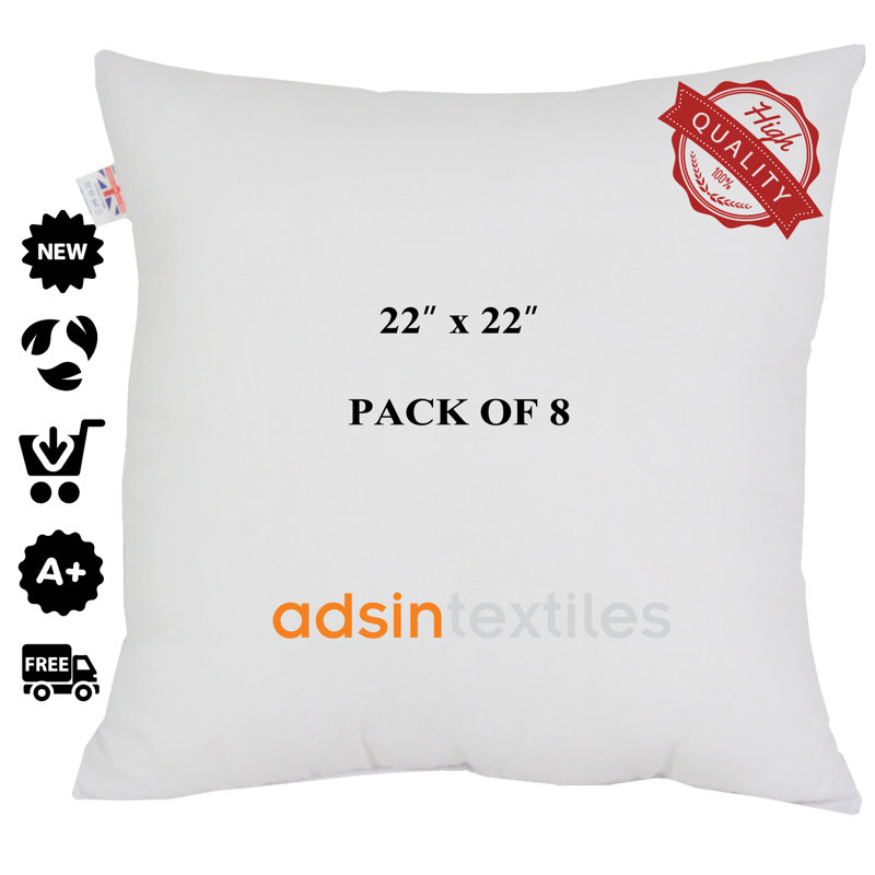 White Square Cushion, 55cm H x 55cm W x 7cm D