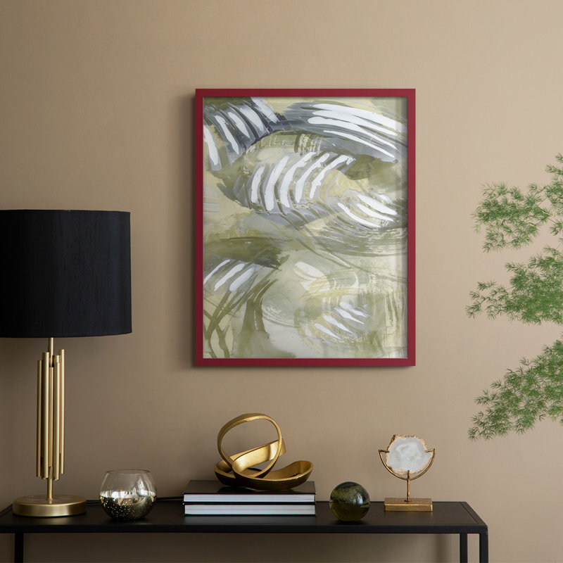 Reproduction encadrée de citronnelle embelli II - bois massif, Cadre rouge, H 11 po x l 9 po