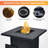 Square Steel Propane Smokeless Fire Pit Table