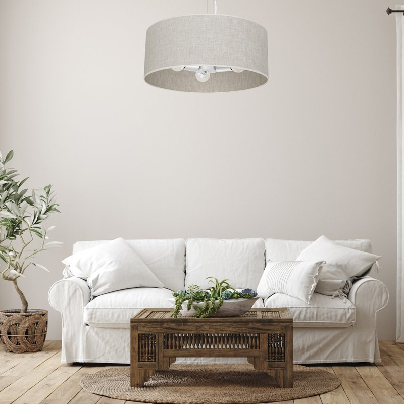 Lino 3 - Light White Drum Pendant