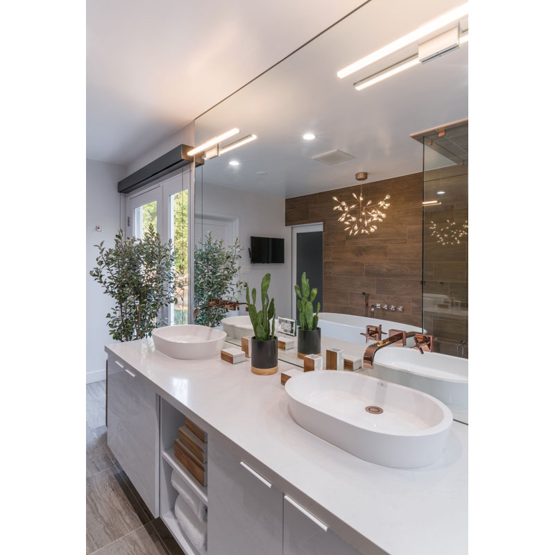 Polished White Handmade Oval Dual Mount Bathroom Sink
