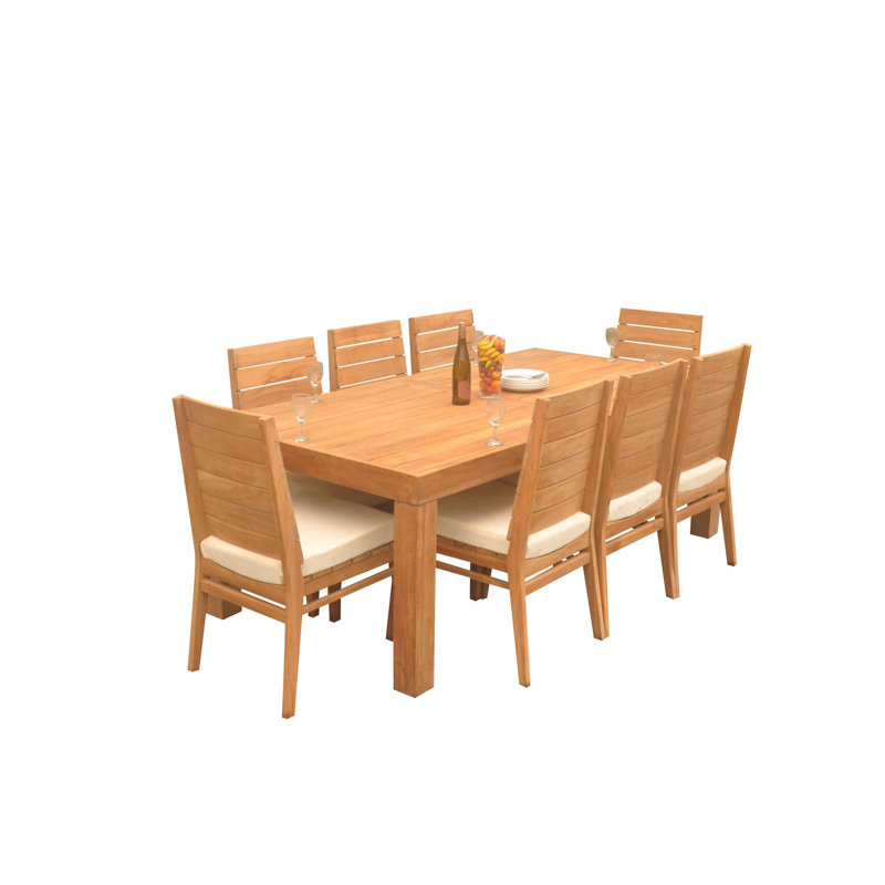 Outdoor 9 - Piece Teak Dining Set