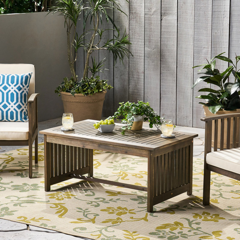 Wood Deck Coffee Side Table - Enhance Your Terrace Add A Touch Of Class