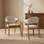 Ensemble de 2 fauteuils contemporains, revêtement en chenille beige doux, dossier incurvé, structure en bois massif, capacité de 300 lb