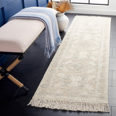 Jacie Hand Tufted Wool/Cotton Geometric Rug in Beige