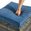 Élégant repose-pieds de patio extérieur en osier PE-682347158-682347157