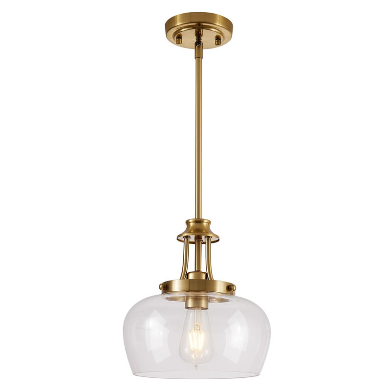 Lampe suspendue 10 "en verre bullé