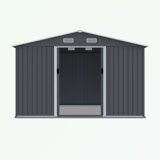 Outdoor Metal Storage Shed with Sliding Doors and Air Vent