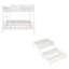 Lit superposé double 78,3 po avec tablettes de rangement intégrées et bibliothèque - conception détachable 2-en-1 se divise en 2 lits - Structure en bois massif-1223184695