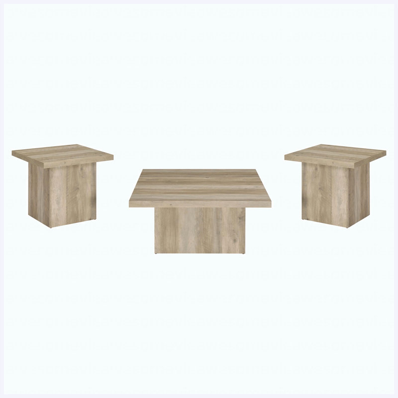 Ensemble de tables basses 3 pièces Rustic Pine, Natural, 16.25" H x 35.5" W x 35.5" D