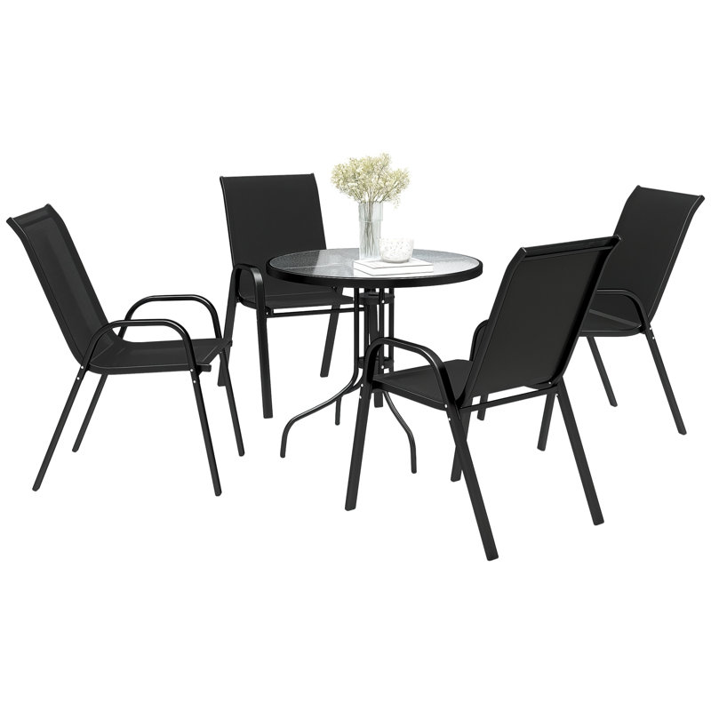 Steel Patio Dining Set Table,