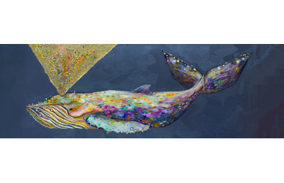 Impression sur toile tendue «Jeweled Whale Spray»