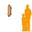 Petite statue de hot-dog suspendu