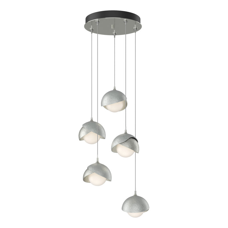 Brooklyn 5 - Light Cluster Geometric Pendant, Black, Bronze, Standard: 15" to 80"