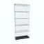 Vitrine à 4 niveaux en verre avec 5 modes DEL dynamiques, portes doubles et tablettes fixes pour un accès facile, vitrine au sol pour le bureau à domicile ou la présentation de magasin