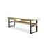 Bureau en bois massif blanc + noir rectangulaire + fer avec 2 tiroirs