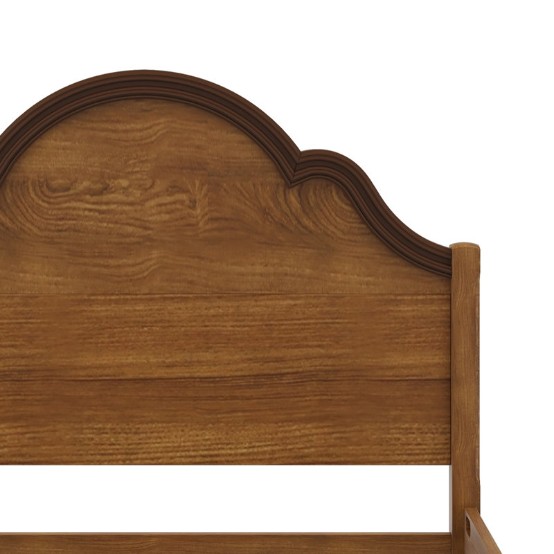 Lit plateforme, cadre en bois avec tête et pied de lit, Walnut, Full / Double