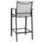 Outdoor 2-Piece High Bar Stools with Powder-Coated Iron Frame, Comfortable Back and Footrest, Curved Armrests for Patio, Black and Gray