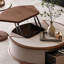 Ensemble de tables basses rondes en noyer fritté et en bois manufacturé